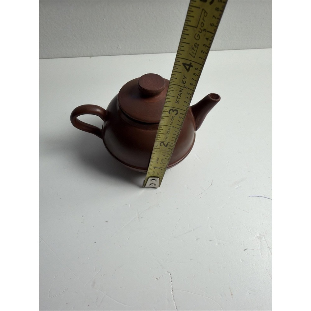 Miniature Clay Teapot small set Of 6 marked - Picture 5 of 9